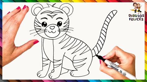 Cómo Dibujar Un Tigre Paso A Paso Dibujo Fácil De Tigre Como