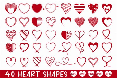 Heart Shapes Svg Bundle 35 Designs Graphic By Craftlabsvg · Creative