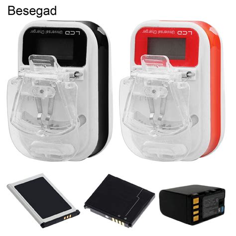Besegad Universal Battery Charger Travel Usb Wall Charger With Lcd