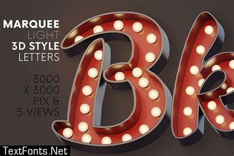 Marquee Light Bulbs 3d Lettering