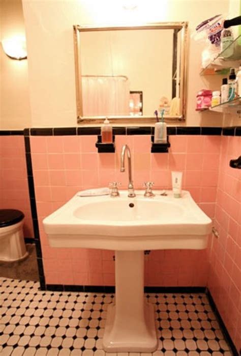 33 Pink And Black Bathroom Tile Ideas And Pictures 2022 Pink Bathroom
