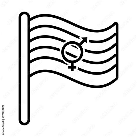 Transgender Pride Flag Of Sexual Orientation Line Style Icon Stock