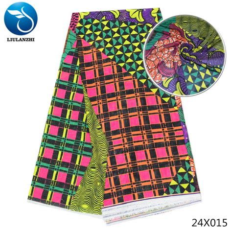 Buy Liulanzhi African Print Polyester Fabric Kente Fabric African Fabrics