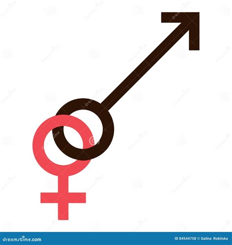 Sex Symbol Símbolo Conectado Interracial Del Hombre Y De La Mujer Del