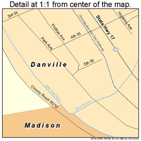 Danville West Virginia Street Map 5420212