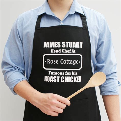 See more ideas about kitchen aprons, aprons for sale, apron. personalised men's head chef apron by sparks clothing ...