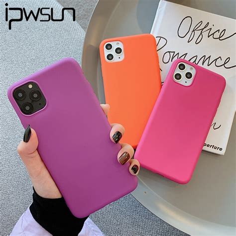 Ipwsoo Matte Silicone Phone Case For Iphone 11 7 8 Pro Max Xr Xs X Pure