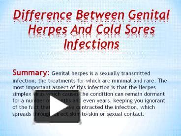 PPT Difference Between Genital Herpes And Cold Sores Infections