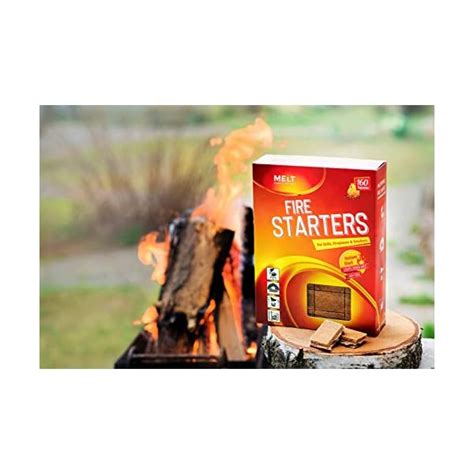 Melt Candle Company Fire Starter Pack Of 160 Charcoal Fire Starters