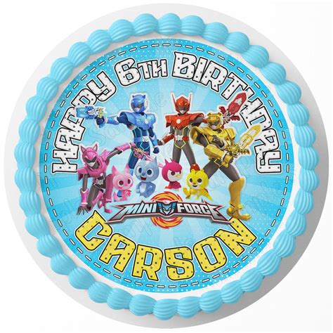 Miniforce Kids Rd Edible Cake Toppers Round Cakecery