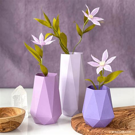 Geometric Paper Vases Diy Template And Tutorial Lia Griffith