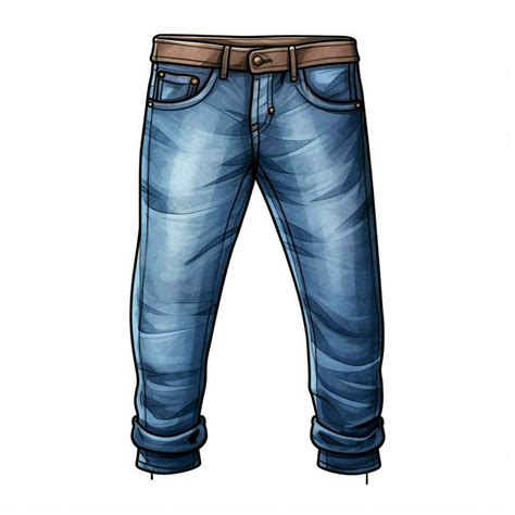 Jeans 2d Cartoon Illustraton On White Background High Qual 30688825