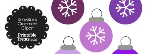 Purple Snowflake Ornament Clipart — Printable