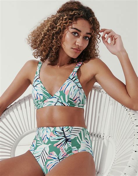 Women S Palm Print Bikini Top From Crew Clothing Company