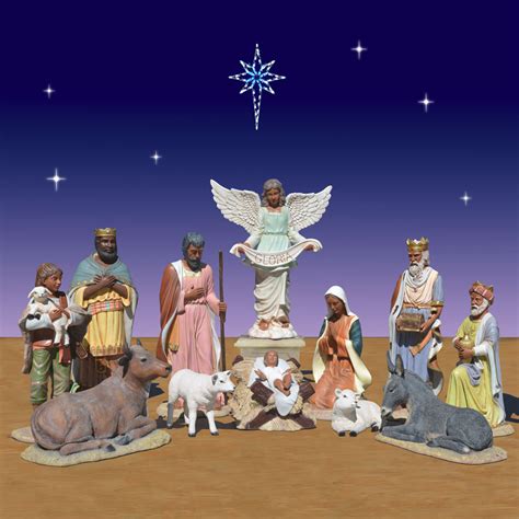 12 Piece African American Nativity Set Fiberglass