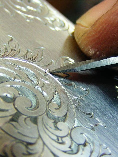 Barry Lee Hands Works In Progress Engraving The