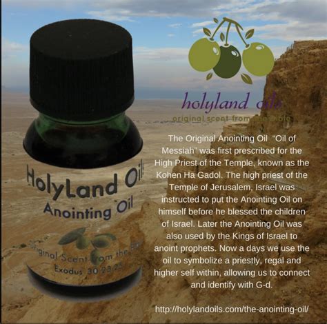 The following oils have typically been used though in anointing oil blends Straight from the holy land the oils are pure organic ...