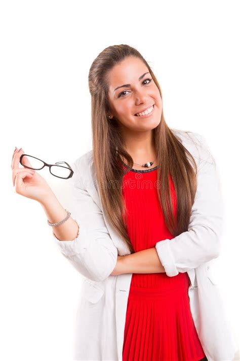 Woman Wearing Glasses Stock Image Image Of Hands Cute 42771427