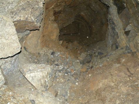 Looking Down A Mineshaft Inside An Abandoned Mine Fife Scotland