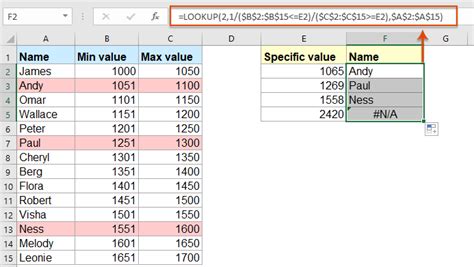 How To Vlookup And Return Matching Data Between Two Values In Excel