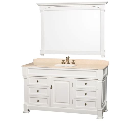 You can leave items like your toothbrush and toothpaste on top of margate 60 inch single bathroom vanity in dark gray white carrara marble countertop undermount square sink and 56 inch mirror beckett 60 inch. Andover 60" Single Bathroom Vanity in White, Undermount ...