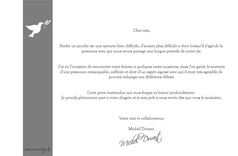 Il s'agit donc de donner des je trouve ce document très pratique, ce là nous aide beaucoup à rédiger une lettre de motivation, surtout lors que l'on arrive dans le monde du travail. Mail de condoléances collègue - Modèle de lettre