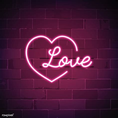 Love Is All Around Neon Sign Vector Free Image By