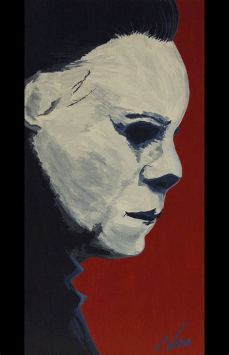11 X 17 Michael Myers Red In 2022 Halloween Canvas Art Scary