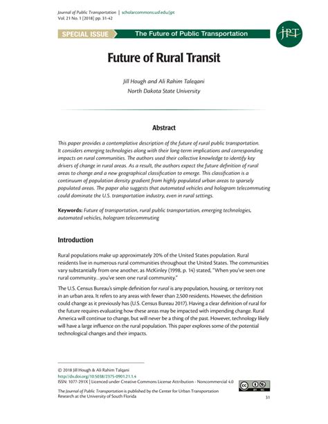 Pdf Future Of Rural Transit