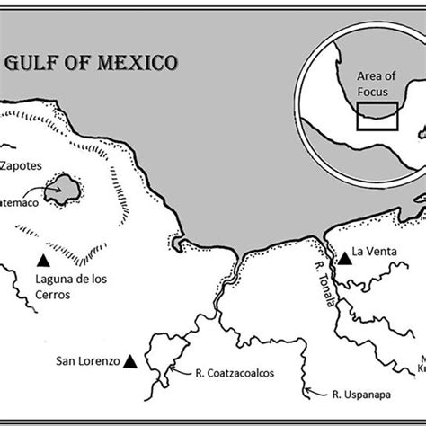 Map Of Major Olmec Centers On Mexicos Gulf Coast Within The