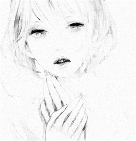 Girl Sad Anime White Black Manga Monochrome Pedobatman