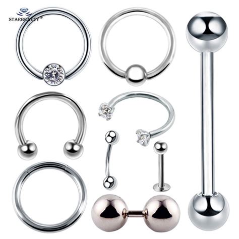 2pcs multipurpose bcr face piercing helix nose ring sexy female genital piercing vch labia male