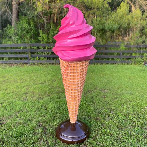 Strawberry Custard Waffle Cone Giant Soft Ice Cream Standing Inch Tall The Kings Bay