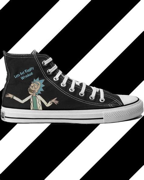 Rick And Morty Custom Converse Hightops Lets Get Riggity Wrecked