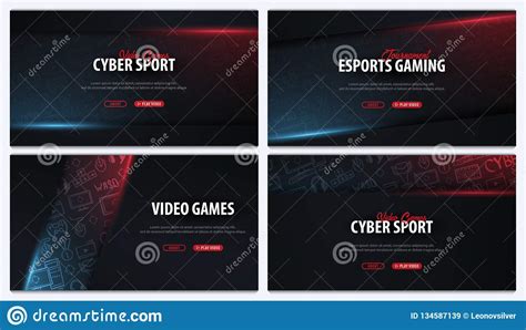 Set Of Cyber Sport Banners Esports Gaming Video Games Live Streaming