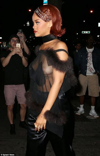 Rihanna Suffers Nip Slip As She Goes Braless In Sheer Top