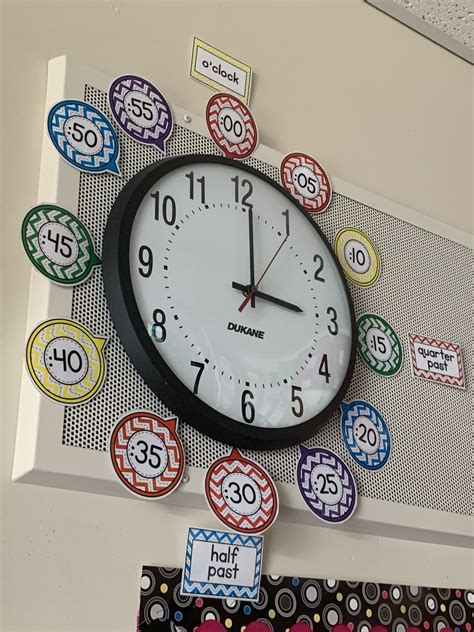 Clock In The Classroom Clock Telling Time Wall Clock