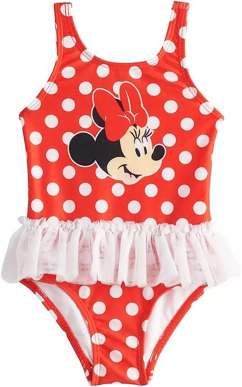 Disney Minnie Mouse Traje De Baño De Una Pieza Para Niñas Yaxa