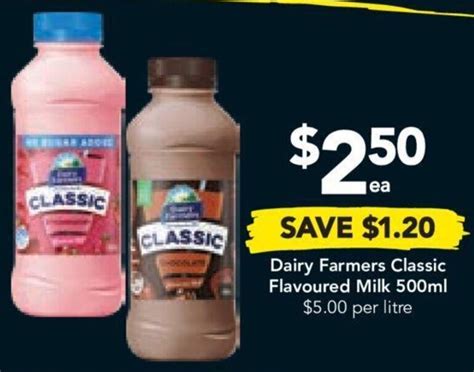 Dairy Farmers Classic Flavoured Milk Ml Per Litre Offer At Drakes