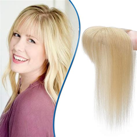 10inch Hair Toppers For Thinning Hair Women Real Hair 60 Platinum