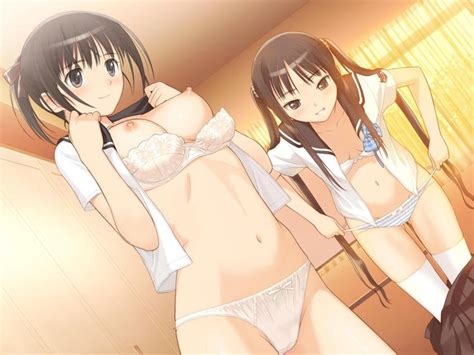 Tony Taka Saeki Ai Sugiyama Mio Fault Game Cg Highres S Girls Adjusting Clothes