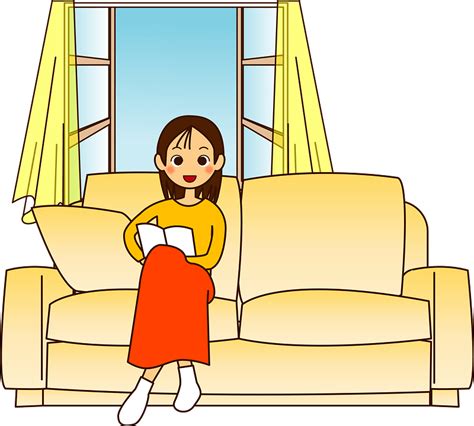 Woman Is Sitting On A Sofa Clipart Free Download Transparent Png