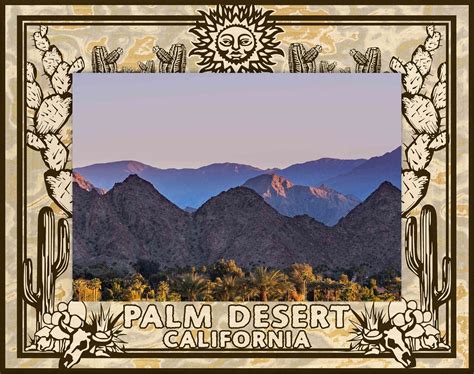 Palm Desert California Laser Engraved Wood Picture Frame 5 X 7