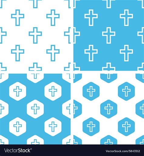 Catholic Cross Patterns Set Royalty Free Vector Image