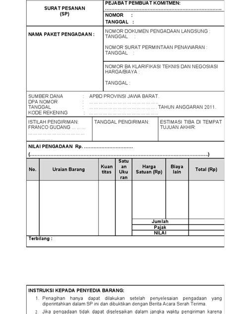 Contoh faktur penjualan tunai dalam format excel. 9 Contoh Spk Barang Surat Pesanan