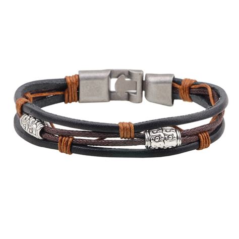 Tiger Totem Magnetic Bracelet With Geniune Leather And Alloy Charm