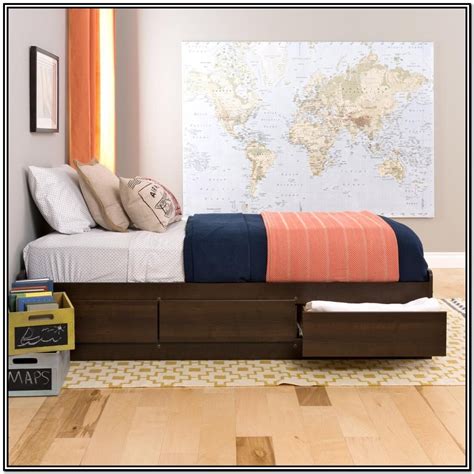 Norristown Extra Long Twin Platform Bed With Storage Bedroom Home