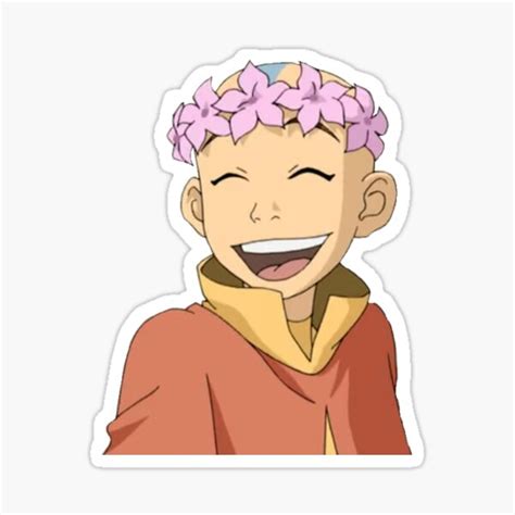 Aang Wearing A Flower Crown Sticker For Sale By Zxara Redbubble