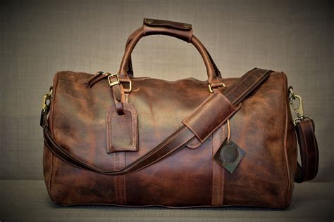 Men S Leather Duffel Bag Travel Bag Weekender Bag Etsy Uk