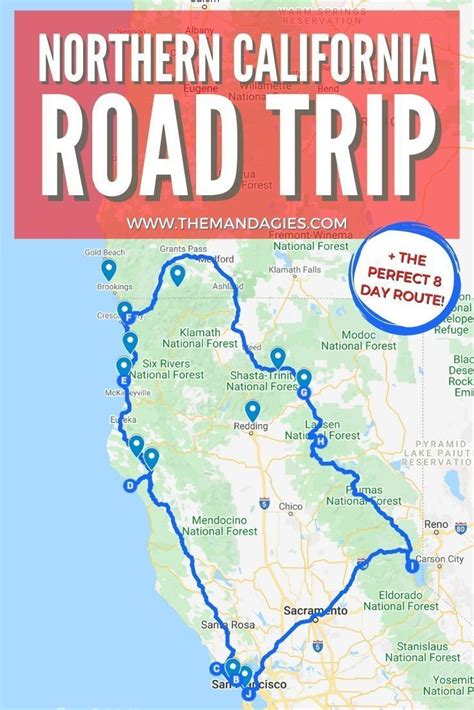 The Best Northern California Road Trip Itinerary 1 Week Route The Mandagies California